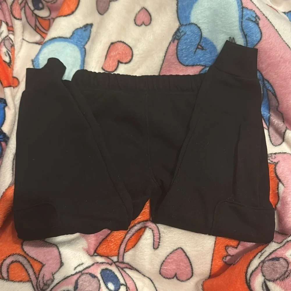 Kids Black Cargo Jogger Pants